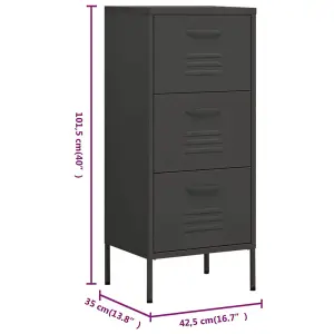 vidaXL Storage Cabinet Anthracite 42.5x35x101.5 cm Steel