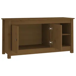 Berkfield TV Cabinet Honey Brown 103x36.5x52 cm Solid Wood Pine