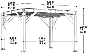 Meridian 13 x 11 (4m x 3.4m) Wood Room With Louvered Roof