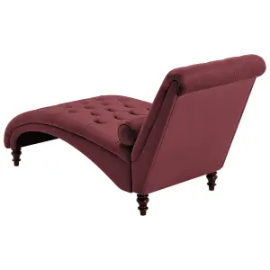 Velvet Chaise Lounge Burgundy MURET