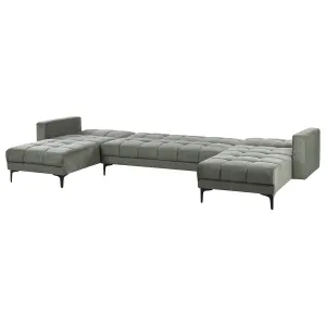 U-Shaped Sofa ALNES Dark Green Left Hand