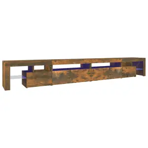 Berkfield TV Cabinet with LED Lights Smoked Oak 290x36.5x40 cm