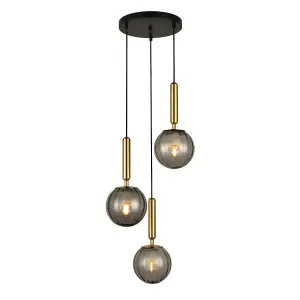 Luminosa Ravena Modern 3 Light Cluster Pendant Ceiling Light, E27 LED