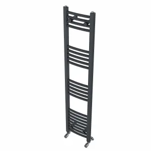 Rinse Curved Bathroom Heated Towel Rail Ladder Radiator Anthracite 1400x300mm