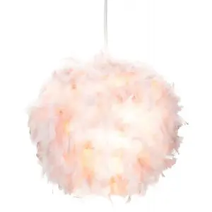 Eye-Catching and Designer Small Pink Feather Decorated Pendant Lighting Shade