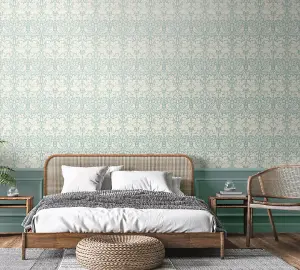 Hoopla Walls Forest Rabbit Duck Egg Blue Smooth Matt Wallpaper