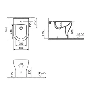 VitrA Koa Round White Floor-mounted Bidet