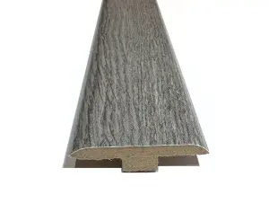 Laminate Wood Flooring MDF T Bar Threshold Trim 2.4m Length - Boston Grey Oak