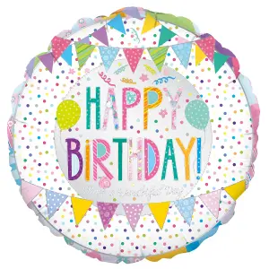 Oaktree Foil Patchwork Happy Birthday Foil Balloon Multicoloured (One Size)