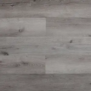 GoodHome Bossa Nova Grey Plain Wood effect Self-adhesive Luxury vinyl tile, 0.97m²