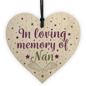 Red Ocean NAN Memorial Plaques Wooden Heart Christmas Bauble Nanny Gifts For Nan Sign Keepsake