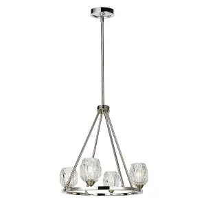 4 Bulb Chandelier Ceiling Light Highly Polished Nickel LED G9 3.5W