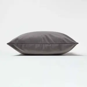 Homescapes Grey Velvet Cushion, 45 x 45 cm