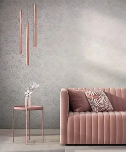 Galerie The New Design Book Pink/Silver Embossed Damask Glitter Wallpaper Roll