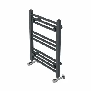 Rinse Modern Bathroom Heated Towel Rail Ladder Radiator 600x500mm Straight for Bathroom Kitchen Anthracite