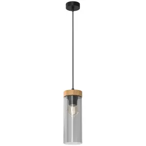 Milagro Elica Hand Made Designer Pendant Lamp With Elegant Smoked Glass Cylindrical Shades