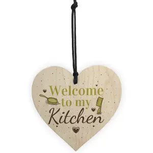 Red Ocean Welcome To My Kitchen Plaque House Door Wall Sign Mum Dad Nan Grandad Birthday Decor Gifts