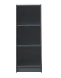 3 Tier Medium Narrow Bookcase Shelving Unit Living Room Office Bedroom Dark Grey