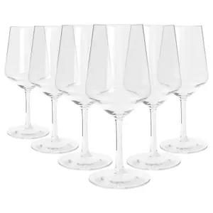 Reusable Plastic Wine Glasses - 500ml - Pack of 6