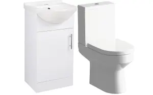 Aquarius View 450mm Vanity Unit and Close Coupled WC Toilet Set AQVW2558