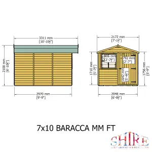 Shire 7x10 Barraca Shiplpa Garden Shed with Single Door and Window