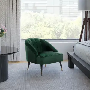 Velvet Bottle Green Kensington Slipper Bedroom Accent Chair