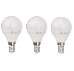 Extrastar 4W LED G45 Golf Ball Bulb E14, 6500K Daylight (Pack of 3)