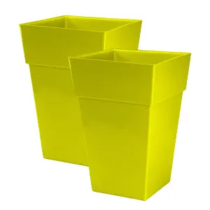 simpa 2PC Moda Milano 28L Yellow Plastic Planters.