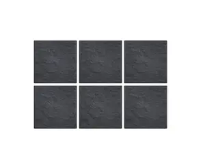 6 Grey Slate Recycled Rubber Stepping Stomp Stone - 30 x 30cm