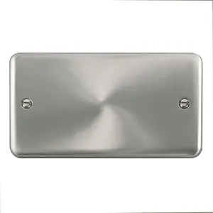 Curved Satin / Brushed Chrome 2 Gang Blank Plate - SE Home