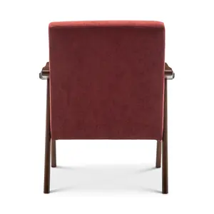 Fabric Cotton Burgundy Selma Accent Chair