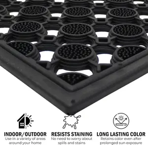 MantraRaj Heavy Duty Rubber Doormat Elipse Circles Design Entrance Floor Door Mat 40x70cm Indoor & Outdoor Mats