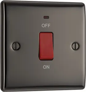 BG 45A Rocker Raised slim Control switch with LED indicator Gloss Black