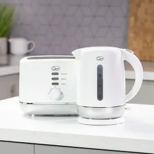 Quest 39979 White Coloured 1.5L Kettle and 2-Slice Toaster Set