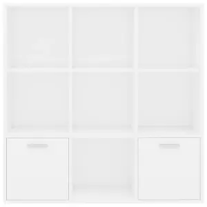 Berkfield Book Cabinet White 98x30x98 cm Engineered Wood