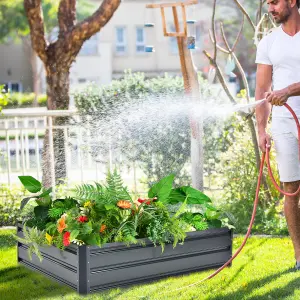 Costway 4 x 3ft Metal Raised Garden Bed Outdoor Planter Box Backyard