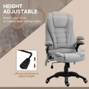 Vinsetto Office Chair w/ Heating Massage Points Relaxing Reclining Grey