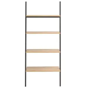 Berkfield 4-Tier Leaning Shelf Light Brown and Black 64x34x150.5 cm