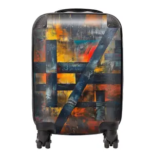 Geometric Interplay: Abstract Patterns Suitcase - Mini Cabin