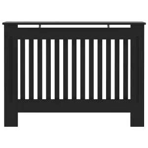 Berkfield Radiator Cover Black 112x19x81 cm MDF