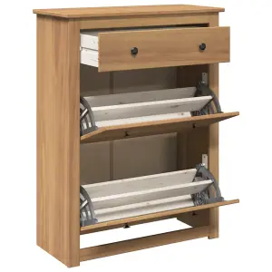 Berkfield Shoe Cabinet Panama 80x35x105 cm Solid Wood Pine