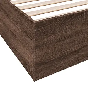 Berkfield Bed Frame without Mattress Brown Oak 180x200 cm Super King