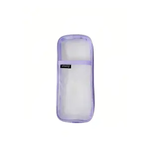 Transparent Mesh Pencil Case Large Capacity Stationery Bag Purple