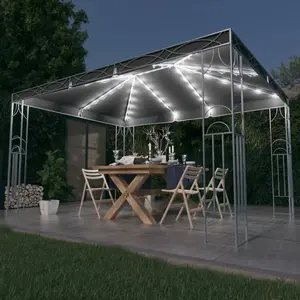 Berkfield Gazebo with LED String Lights 400x300 cm Anthracite