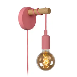 Lucide Pola Modern Wall Light Children 12cm - 1xE27 - Pink