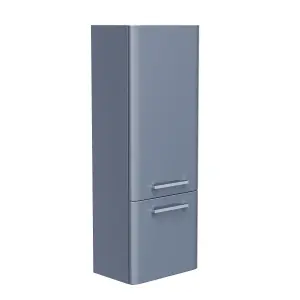 Nes Home 350mm Dark Grey Wall Hung Tall Storage Cabinet With Adjustable Shelves