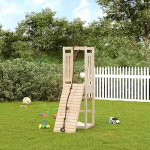 Berkfield Playhouse with Climbing Wall Solid Wood Pine