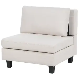 3-Seater Modular Fabric Sofa with Ottoman Light Beige UNSTAD