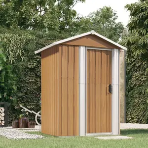 Garden Shed Galvanised Steel Outdoor Shed Bin Storage Brown