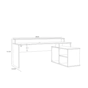 Loadout Black Storage Gaming Desk 3 Shelves with Colour Changing LED